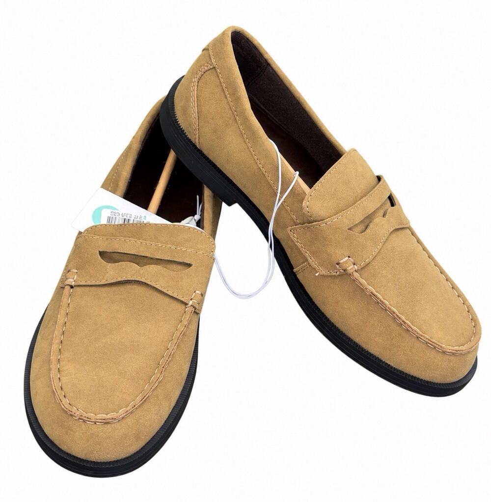 Goodfellow & Co Men’s Orson Penny Loafers Size 9.5 Brown Faux Suede Dress Shoes